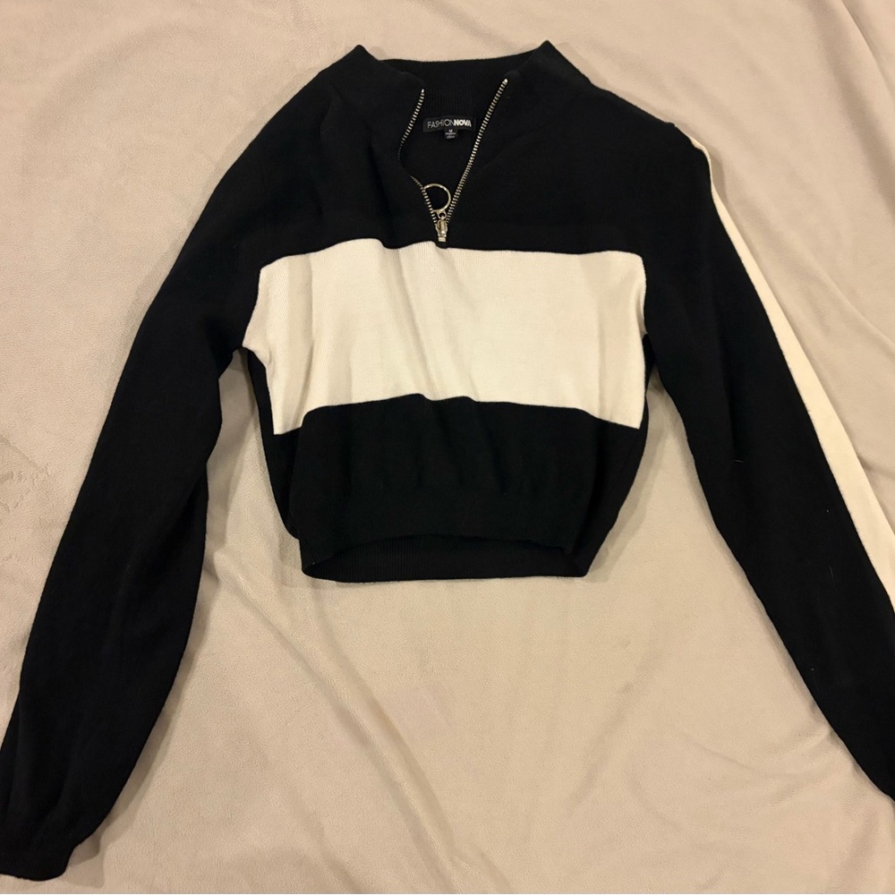 Fashion Nova Black and white two piece set